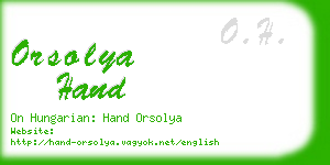 orsolya hand business card